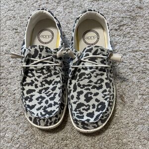 Women’s Leopard Print Shoes - Black and White
